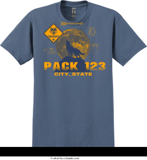 PACK 123 CITY, STATE
 T-shirt Design 