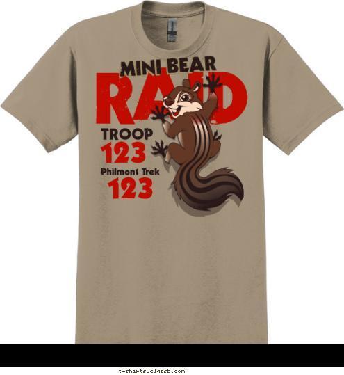 123 Philmont Trek 123 TROOP MINI BEAR D I A R T-shirt Design SP6975