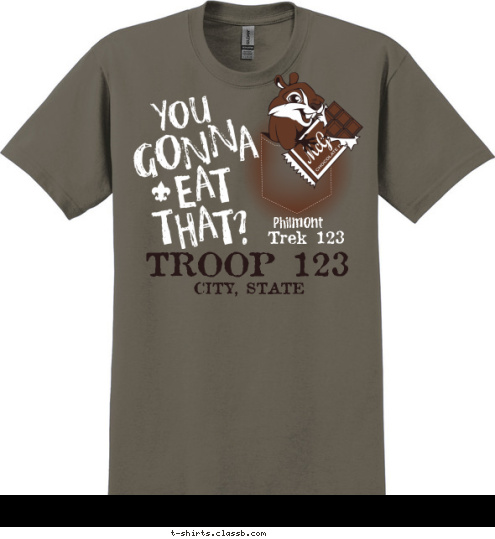 Trek 123 Philmont ANYTOWN, USA TROOP 123 T-shirt Design SP6976