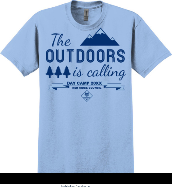 Outdoors is calling.. Cub Day Camp T-shirt Design