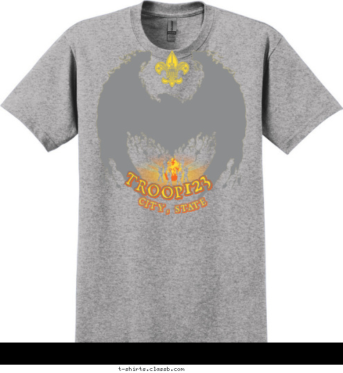 CITY, STATE 123 TROOP T-shirt Design 