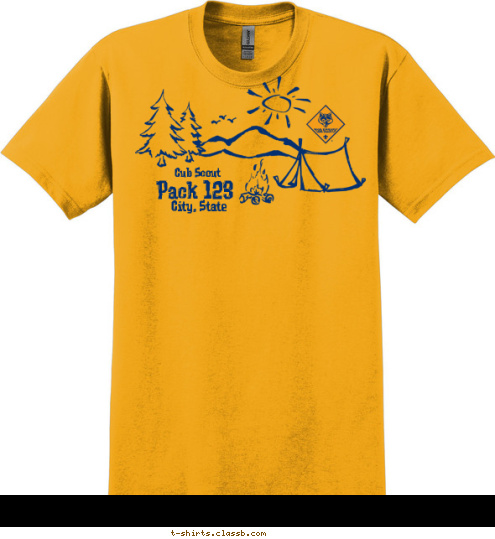 Pack 123 City, State Cub Scout T-shirt Design 