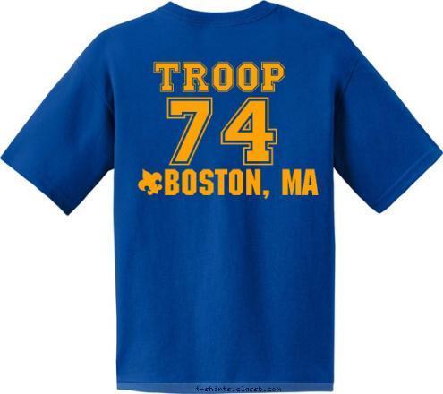 BOY SCOUT 74 TROOP BOSTON, MA TROOP 74 T-shirt Design 