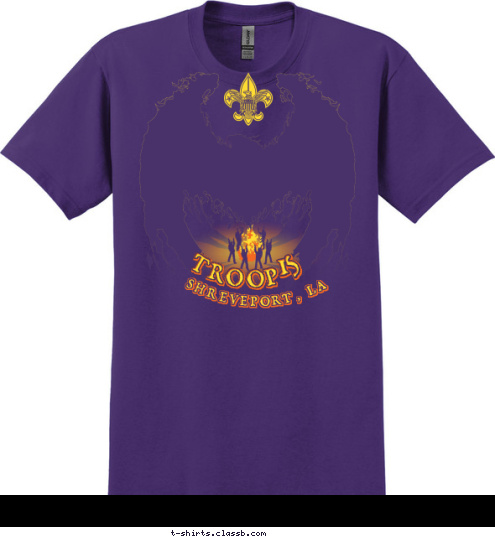 SHREVEPORT, LA 15 TROOP T-shirt Design PURPLE PHOENIX