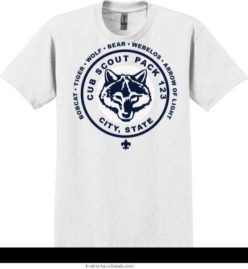 CUB SCOUT PACK 123	 CITY, STATE T-shirt Design 