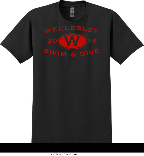 W 18 20 SWIM & DIVE WELLESLEY T-shirt Design 