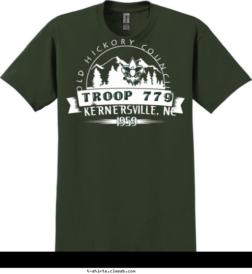 TROOP 779 OLD HICKORY COUNCIL 1959 KERNERSVILLE, NC T-shirt Design 