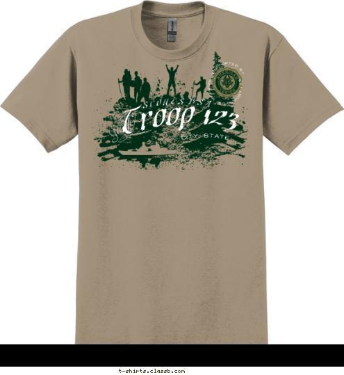 Your text here AMERICAN LEGION POST 123 SUPPORTED BY Troop 123 CITY, STATE Boy Scouts T-shirt Design SP6995