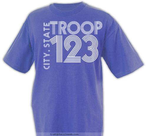 3 2 1 CITY, STATE TROOP T-shirt Design SP337