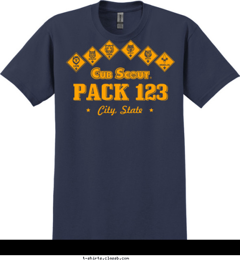 Your text here CUB SCOUT PACK 123 City, State T-shirt Design SP507