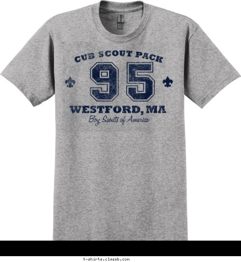 95 WESTFORD, MA
 CUB SCOUT PACK Boy Scouts of America T-shirt Design 