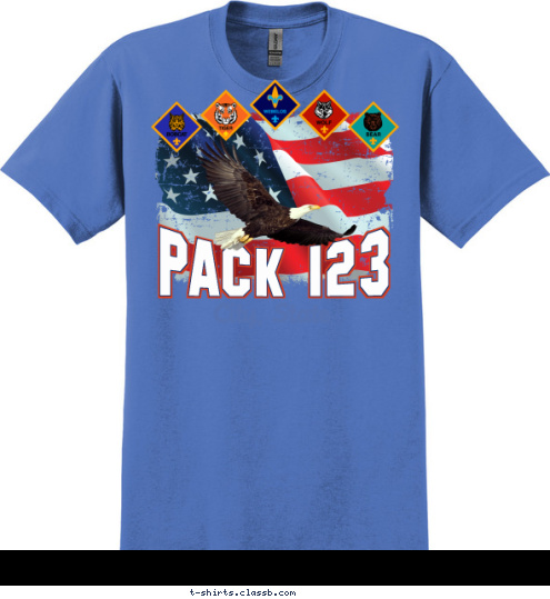 City, State PACK 123 T-shirt Design 