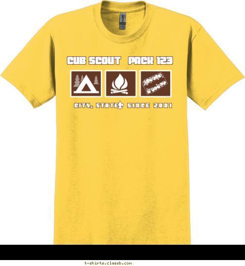 CUB SCOUT PACK 123 CITY, STATE SINCE 2001 T-shirt Design 