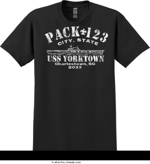 PACK 123 CITY, STATE Charlestown, SC
2017 USS YORKTOWN T-shirt Design SP509