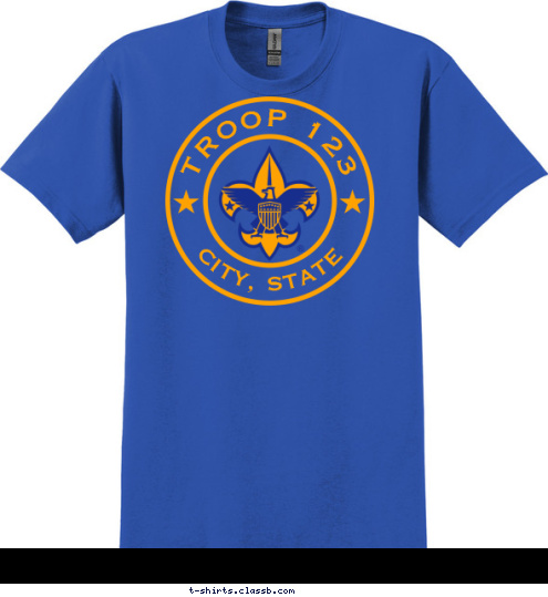 TROOP 123 CITY, STATE T-shirt Design 