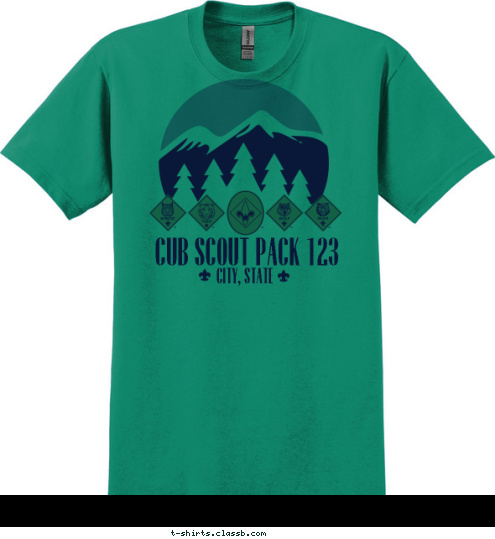 CUB SCOUT PACK 123 CITY, STATE T-shirt Design 