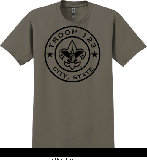 Your text here TROOP 123 CITY, STATE T-shirt Design SP512