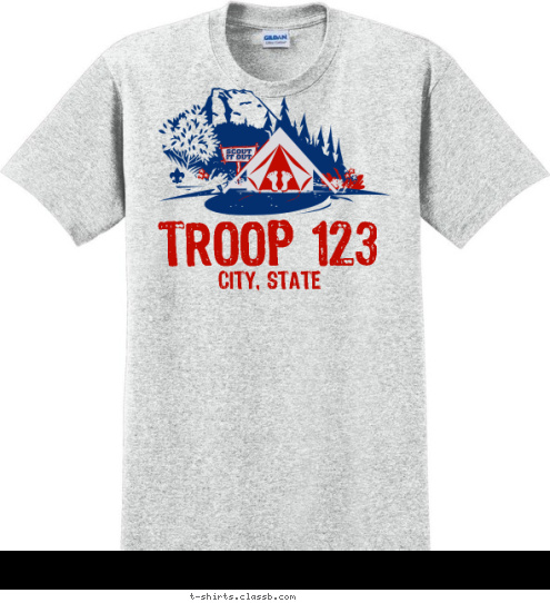 Your text here CITY, STATE TROOP 123 T-shirt Design SP514