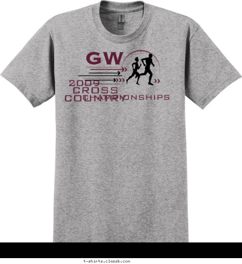 MIDDLE
SCHOOL GW 2009 CROSS COUNTRY CHAMPIONSHIPS T-shirt Design 