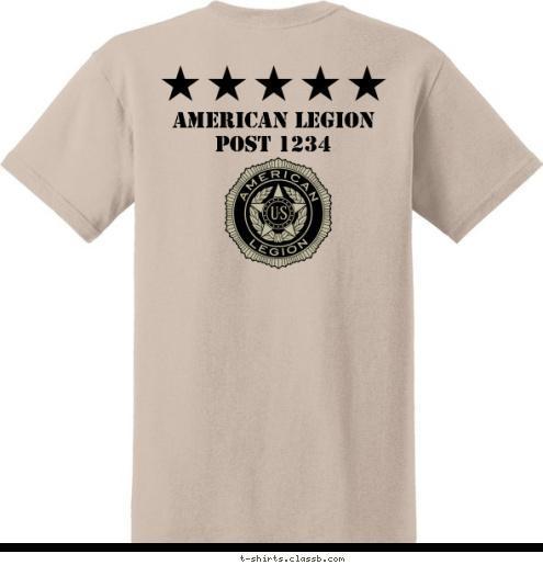 AMERICAN LEGION AMERICAN LEGION
 POST 1234 POST 1234
 T-shirt Design 