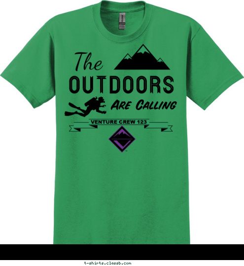 New Text Are Calling VENTURE CREW 123 OUTDOORS T-shirt Design 