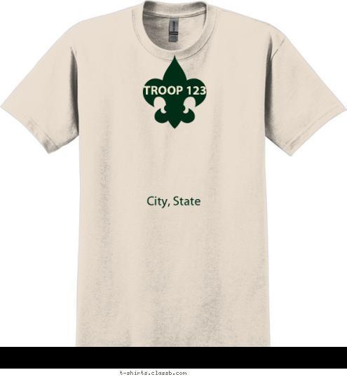 City, State TROOP 123 T-shirt Design 