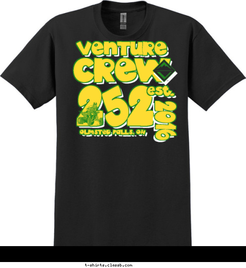 2016 est. OLMSTED FALLS, OH 252 CREW VENTURE T-shirt Design 