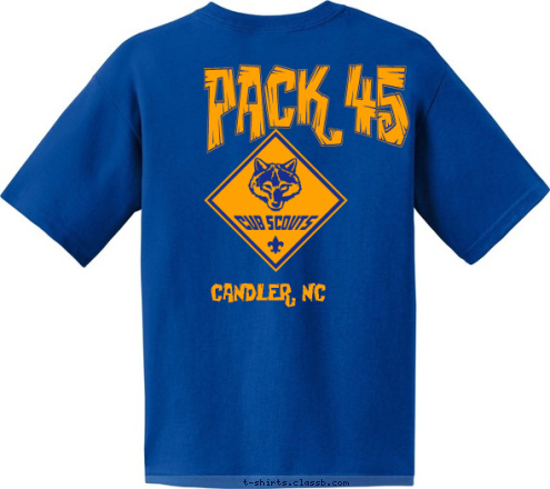 CANDLER PACK 45 PACK 45 CANDLER, NC NC CANDLER PACK 45 NC T-shirt Design 