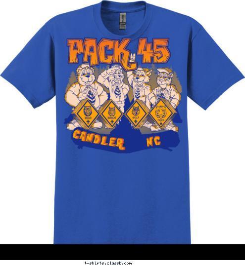 CANDLER PACK 45 PACK 45 CANDLER, NC NC CANDLER PACK 45 NC T-shirt Design 