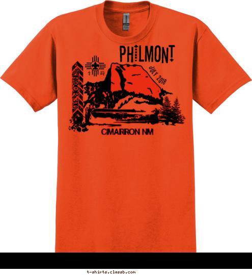 PHILMONT JULY 2018 TROOP 310 CIMARRON NM T-shirt Design Philmont Orange design 6