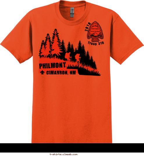 Troop 310 2018 CIMARRON, NM
 PHILMONT T-shirt Design Philmont Orange design 5