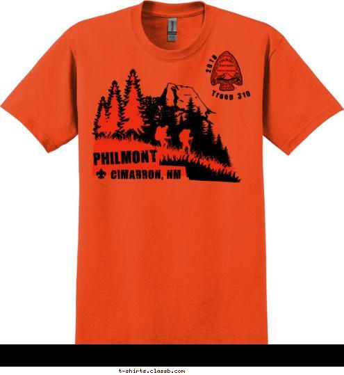 Troop 310 2018 CIMARRON, NM
 PHILMONT T-shirt Design Philmont Orange design 7b