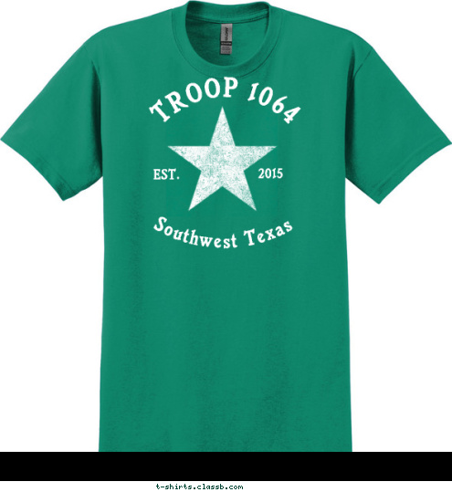 TROOP 1064 Southwest Texas 2015 EST. T-shirt Design Troop Star - Girl Scouts