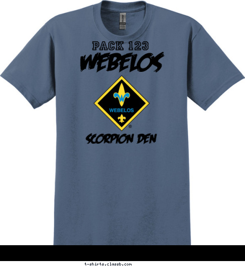 PACK 123 SCORPION DEN WEBELOS T-shirt Design 