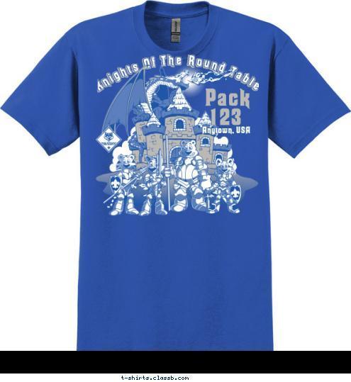 Pack 123 Anytown, USA Knights Of The Round Table T-shirt Design 