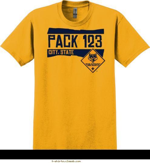 CITY, STATE PACK 123 T-shirt Design 