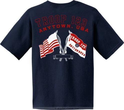 Douglasville, GA SCOUT GAMES TROOP 626 TROOP 123 2018 ANYTOWN, USA SOARING EAGLE DISTRICT EST. 1942 USA ANYTOWN, TROOP 123 T-shirt Design 