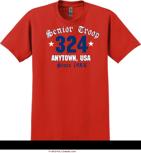 324 Since 1954 ANYTOWN, USA Senior Troop T-shirt Design sp345