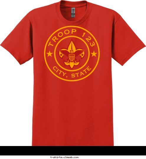 TROOP 123 CITY, STATE T-shirt Design 