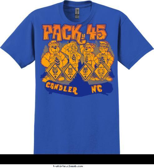 CANDLER PACK 45 PACK 45 CANDLER, NC NC NC CANDLER PACK 45 T-shirt Design 