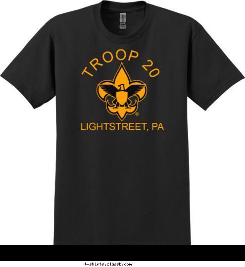 TROOP 20 LIGHTSTREET, PA T-shirt Design 