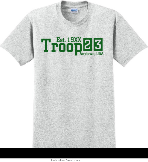 Est. 1981 Anytown, USA 3 2 Troop T-shirt Design sp346