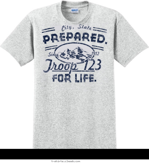 1912 Since Troop 123 City, State T-shirt Design 