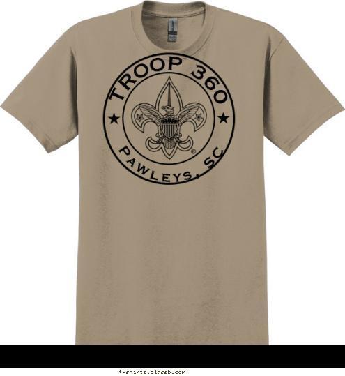 TROOP 360 Pawleys, SC T-shirt Design 