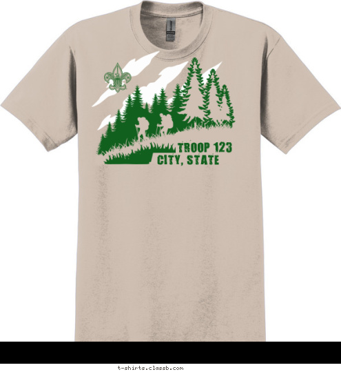 CITY, STATE
 TROOP 123 T-shirt Design 