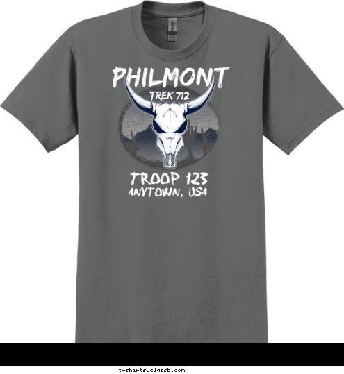 ANYTOWN, USA TROOP 123 TREK 712 PHILMONT T-shirt Design 