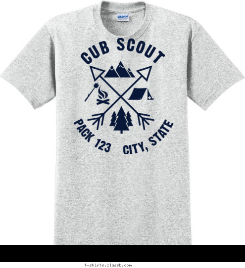 PACK 123   CITY, STATE CUB SCOUT T-shirt Design 