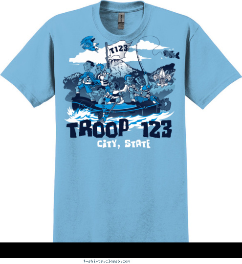 T123 CITY, STATE TROOP 123 T-shirt Design 