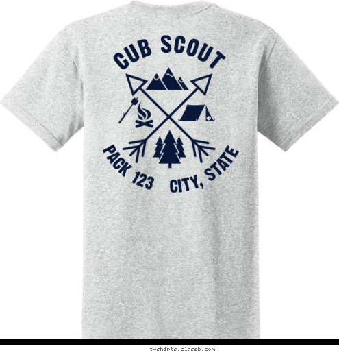 PACK 123   CITY, STATE CUB SCOUT T-shirt Design 