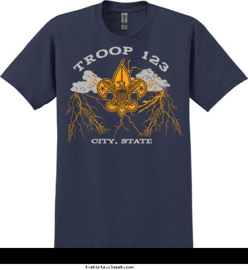 TROOP 123 CITY, STATE T-shirt Design 